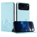 Funda magnética para teléfono de piel vegana con estampado de tulipanes y mariposas, For iPhone 18 Pro / 17 Pro, For iPhone 18 Pro Max / 17 Pro Max, For iPhone 17e / 16e, For iPhone 17