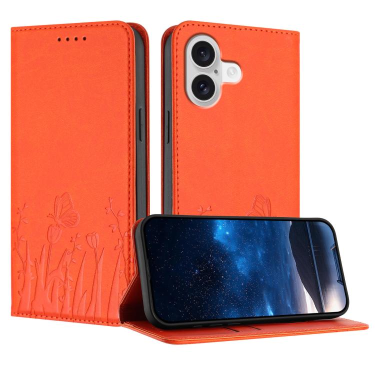 Funda magnética para teléfono de piel vegana con estampado de tulipanes y mariposas, For iPhone 18 Pro / 17 Pro, For iPhone 18 Pro Max / 17 Pro Max, For iPhone 17e / 16e, For iPhone 17