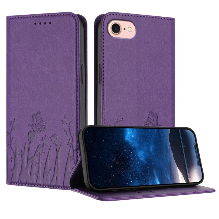 Funda magnética para teléfono de piel vegana con estampado de tulipanes y mariposas, For iPhone 18 Pro / 17 Pro, For iPhone 18 Pro Max / 17 Pro Max, For iPhone 17e / 16e, For iPhone 17