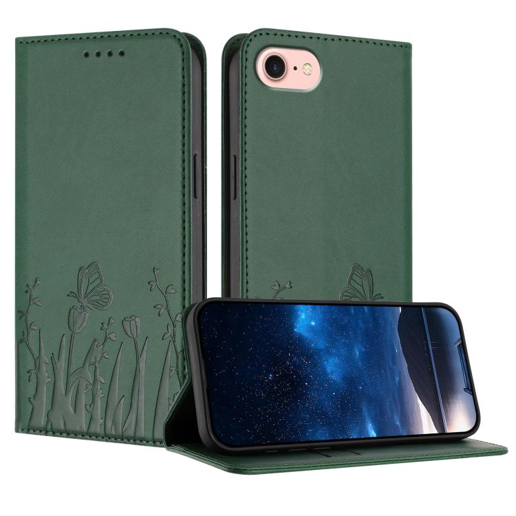 Funda magnética para teléfono de piel vegana con estampado de tulipanes y mariposas, For iPhone 18 Pro / 17 Pro, For iPhone 18 Pro Max / 17 Pro Max, For iPhone 17e / 16e, For iPhone 17