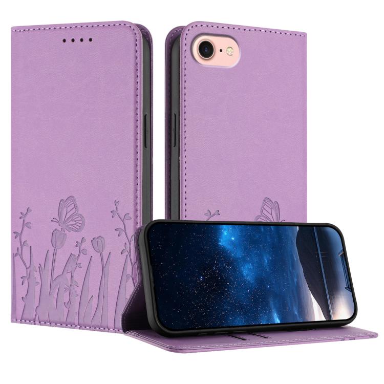 Funda magnética para teléfono de piel vegana con estampado de tulipanes y mariposas, For iPhone 18 Pro / 17 Pro, For iPhone 18 Pro Max / 17 Pro Max, For iPhone 17e / 16e, For iPhone 17