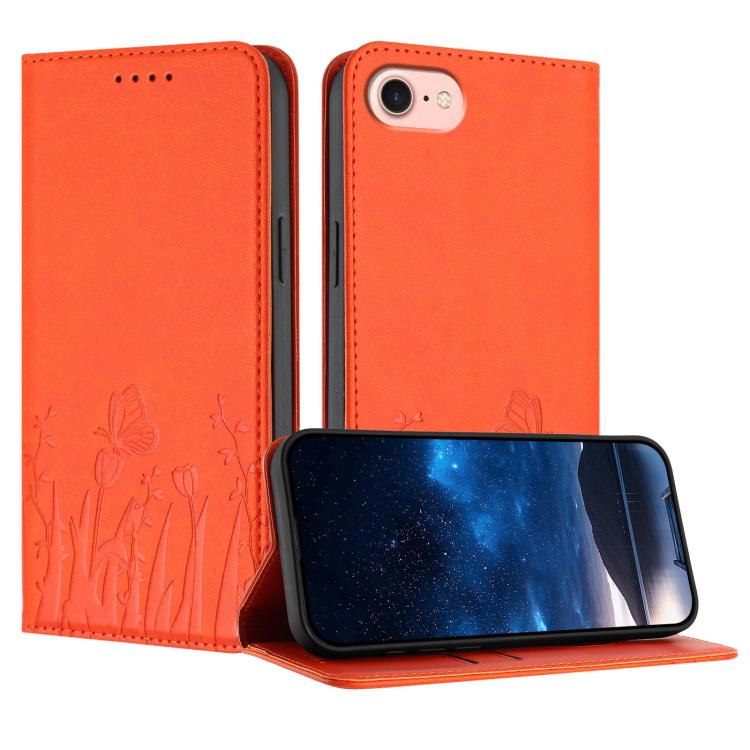 Funda magnética para teléfono de piel vegana con estampado de tulipanes y mariposas, For iPhone 18 Pro / 17 Pro, For iPhone 18 Pro Max / 17 Pro Max, For iPhone 17e / 16e, For iPhone 17