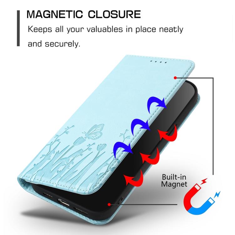Funda magnética para teléfono de piel vegana con estampado de tulipanes y mariposas, For iPhone 12 mini, For iPhone 11 Pro Max, For iPhone 11, For iPhone 11 Pro