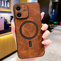 Funda magnética para teléfono de piel sintética de cordero, For iPhone 11, For iPhone 11 Pro