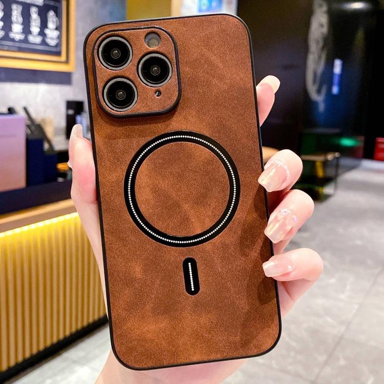 Funda magnética para teléfono de piel sintética de cordero, For iPhone 11, For iPhone 11 Pro