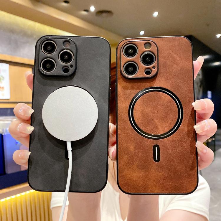 Funda magnética para teléfono de piel sintética de cordero, For iPhone 11, For iPhone 11 Pro
