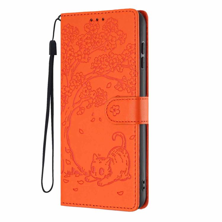 Funda para teléfono plegable de piel vegana con relieve de gato y árbol, For iPhone 14 Pro Max, For iPhone 13 Pro Max, For iPhone 13 Pro, For iPhone 13, For iPhone 12 Pro Max, For iPhone 12 / 12 Pro