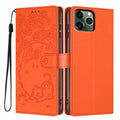 Funda para teléfono plegable de piel vegana con relieve de gato y árbol, For iPhone 11 Pro Max, For iPhone 11, For iPhone 11 Pro