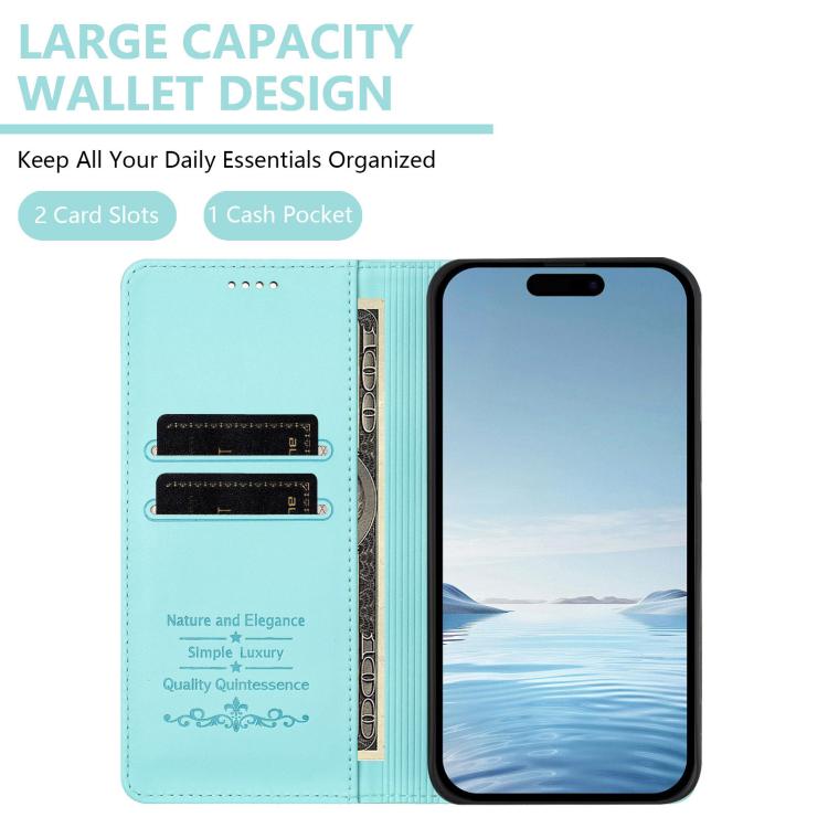 Funda para teléfono de cuero vegano magnética RFID con estampado de lindos gatos, For iPhone 17e / 16e, For iPhone 17 Pro Max, For iPhone 17 Pro, For iPhone 17