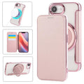 Funda para teléfono de cuero vegano con soporte giratorio ultrafino y revestimiento magnético., For iPhone 17e / 16e, For iPhone 17 Pro Max, For iPhone 17 Pro, For iPhone 17, For iPhone Air, For iPhone 16 Pro Max