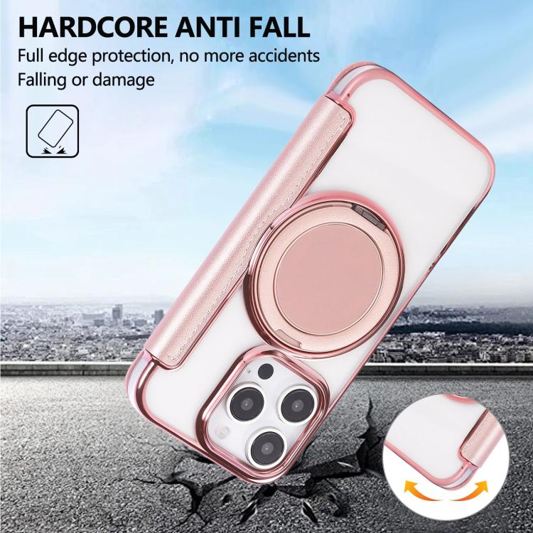 Funda para teléfono de cuero vegano con soporte giratorio ultrafino y revestimiento magnético., For iPhone 16 Pro, For iPhone 16 Plus, For iPhone 16, For iPhone 15 Pro Max, For iPhone 15 Pro, For iPhone 15 Plus / 14 Plus