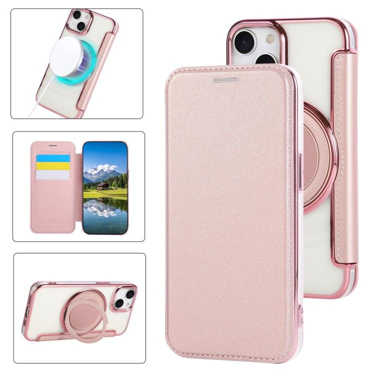 Funda para teléfono de cuero vegano con soporte giratorio ultrafino y revestimiento magnético., For iPhone 15, For iPhone 14 / 13, For iPhone 14 Pro, For iPhone 14 Pro Max, For iPhone 13 Pro Max, For iPhone 13 Pro