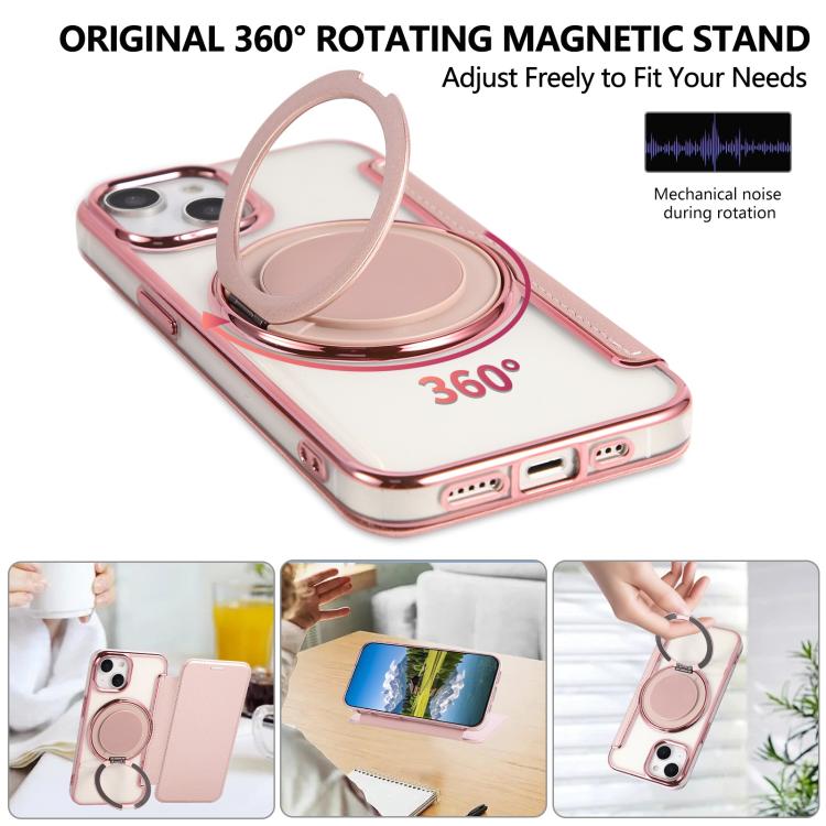 Funda para teléfono de cuero vegano con soporte giratorio ultrafino y revestimiento magnético., For iPhone 15, For iPhone 14 / 13, For iPhone 14 Pro, For iPhone 14 Pro Max, For iPhone 13 Pro Max, For iPhone 13 Pro