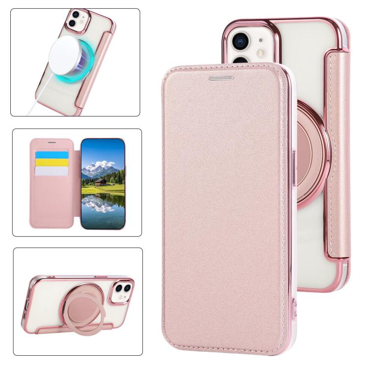 Funda para teléfono de cuero vegano con soporte giratorio ultrafino y revestimiento magnético., For iPhone 12 / 12 Pro, For iPhone 12 Pro Max