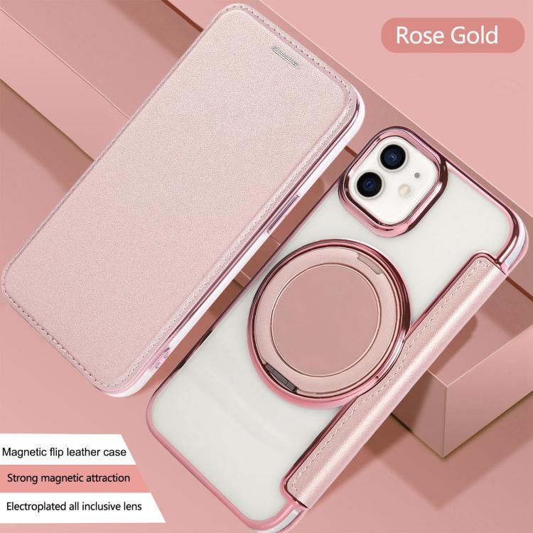 Funda para teléfono de cuero vegano con soporte giratorio ultrafino y revestimiento magnético., For iPhone 12 / 12 Pro, For iPhone 12 Pro Max