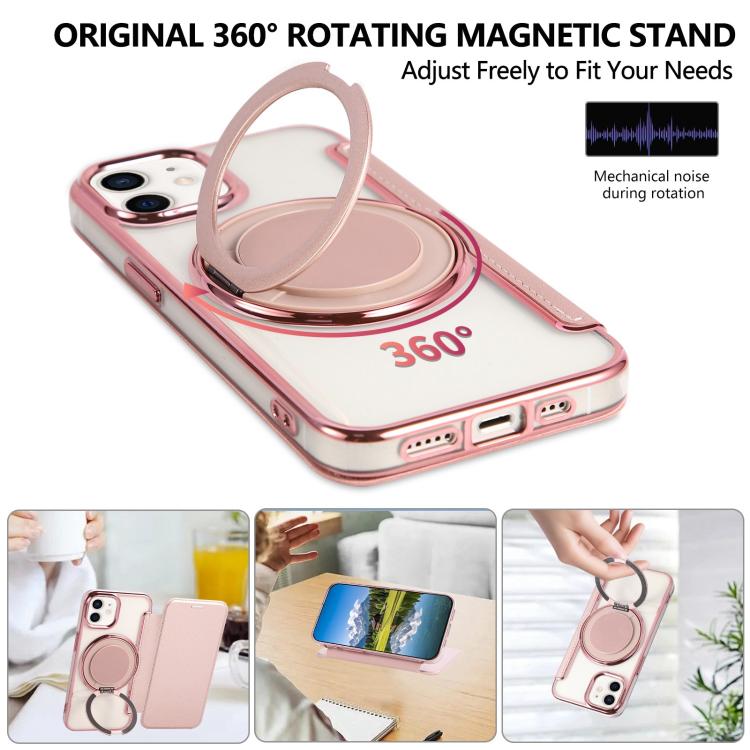 Funda para teléfono de cuero vegano con soporte giratorio ultrafino y revestimiento magnético., For iPhone 12 / 12 Pro, For iPhone 12 Pro Max