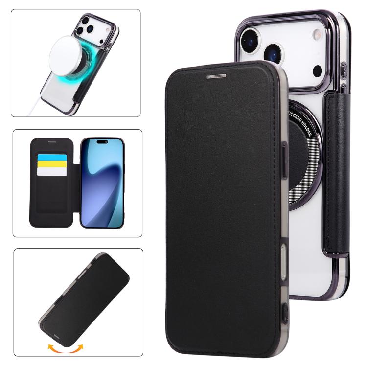 Funda para teléfono de piel vegana con revestimiento magnético ultrafino, For iPhone 18 Pro / 17 Pro, For iPhone 18 Pro Max / 17 Pro Max, For iPhone 17, For iPhone Air, For iPhone 16e, For iPhone 16 Pro Max