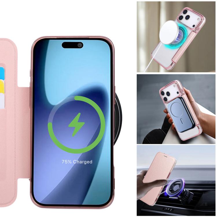 Funda para teléfono de piel vegana con revestimiento magnético ultrafino, For iPhone 18 Pro / 17 Pro, For iPhone 18 Pro Max / 17 Pro Max, For iPhone 17, For iPhone Air, For iPhone 16e, For iPhone 16 Pro Max