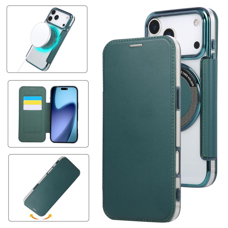 Funda para teléfono de piel vegana con revestimiento magnético ultrafino, For iPhone 18 Pro / 17 Pro, For iPhone 18 Pro Max / 17 Pro Max, For iPhone 17, For iPhone Air, For iPhone 16e, For iPhone 16 Pro Max
