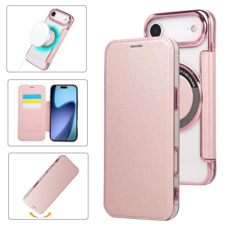 Funda para teléfono de piel vegana con revestimiento magnético ultrafino, For iPhone 18 Pro / 17 Pro, For iPhone 18 Pro Max / 17 Pro Max, For iPhone 17, For iPhone Air, For iPhone 16e, For iPhone 16 Pro Max