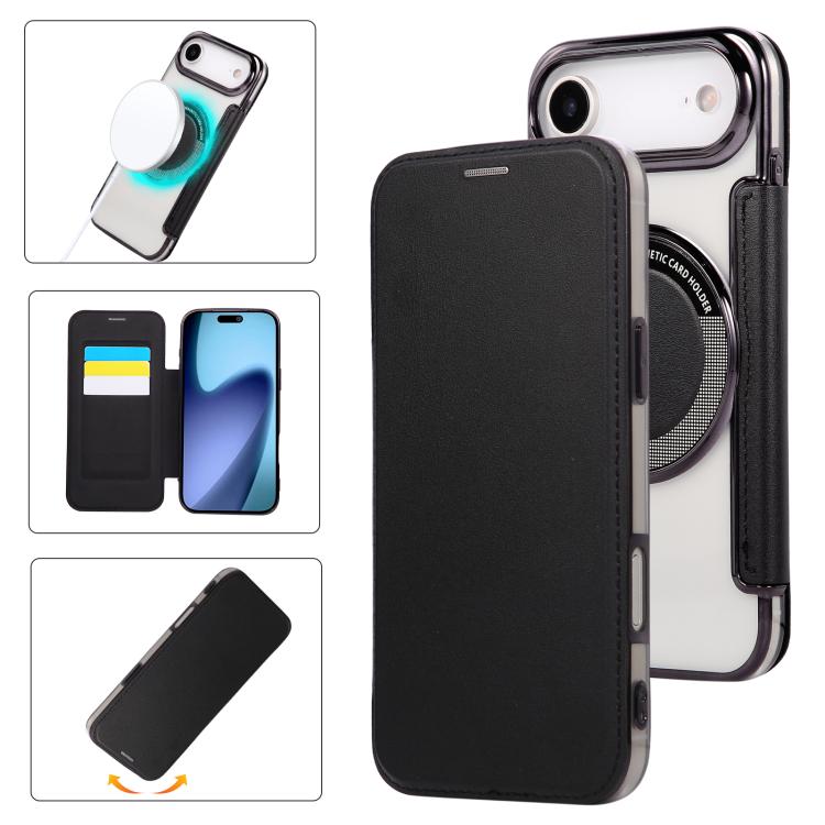 Funda para teléfono de piel vegana con revestimiento magnético ultrafino, For iPhone 18 Pro / 17 Pro, For iPhone 18 Pro Max / 17 Pro Max, For iPhone 17, For iPhone Air, For iPhone 16e, For iPhone 16 Pro Max