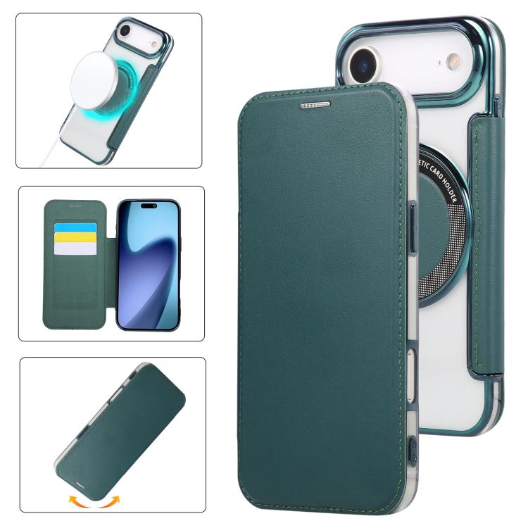 Funda para teléfono de piel vegana con revestimiento magnético ultrafino, For iPhone 18 Pro / 17 Pro, For iPhone 18 Pro Max / 17 Pro Max, For iPhone 17, For iPhone Air, For iPhone 16e, For iPhone 16 Pro Max