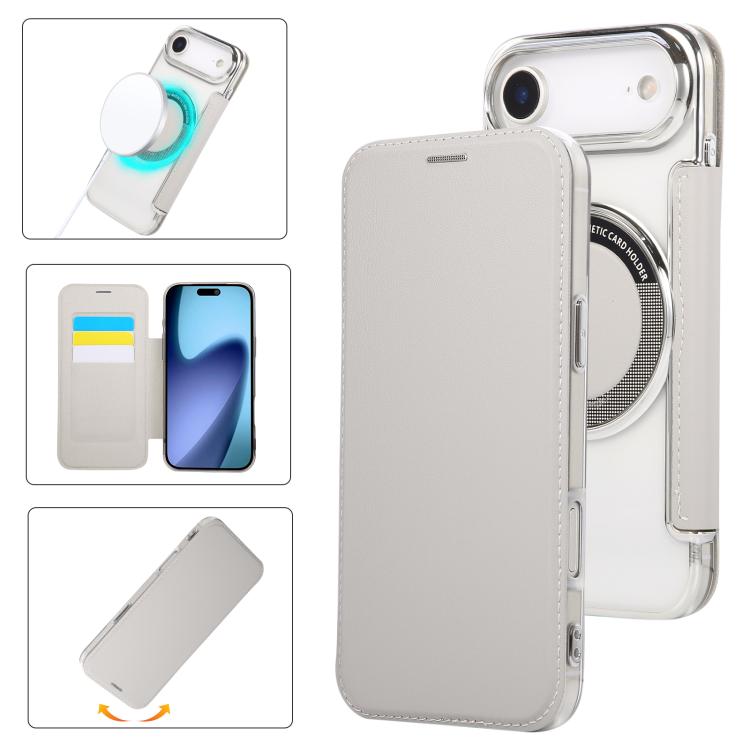 Funda para teléfono de piel vegana con revestimiento magnético ultrafino, For iPhone 18 Pro / 17 Pro, For iPhone 18 Pro Max / 17 Pro Max, For iPhone 17, For iPhone Air, For iPhone 16e, For iPhone 16 Pro Max