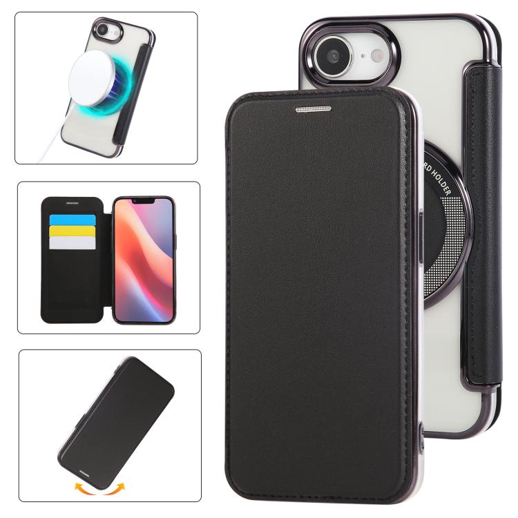Funda para teléfono de piel vegana con revestimiento magnético ultrafino, For iPhone 18 Pro / 17 Pro, For iPhone 18 Pro Max / 17 Pro Max, For iPhone 17, For iPhone Air, For iPhone 16e, For iPhone 16 Pro Max