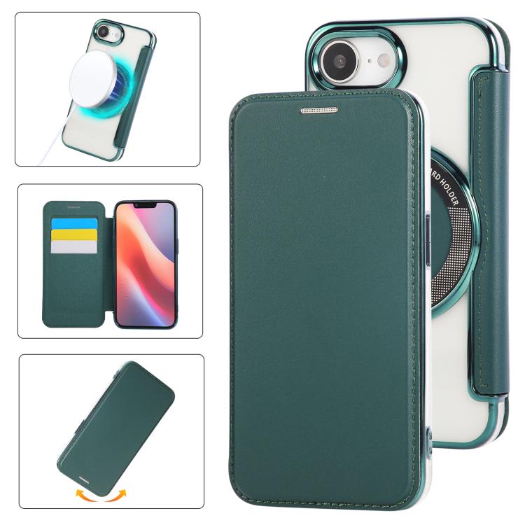Funda para teléfono de piel vegana con revestimiento magnético ultrafino, For iPhone 18 Pro / 17 Pro, For iPhone 18 Pro Max / 17 Pro Max, For iPhone 17, For iPhone Air, For iPhone 16e, For iPhone 16 Pro Max