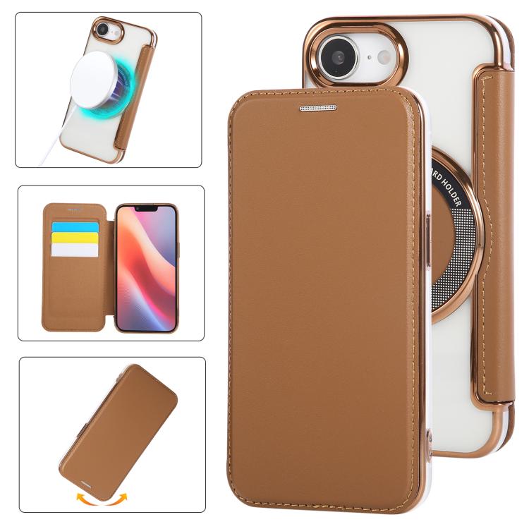 Funda para teléfono de piel vegana con revestimiento magnético ultrafino, For iPhone 18 Pro / 17 Pro, For iPhone 18 Pro Max / 17 Pro Max, For iPhone 17, For iPhone Air, For iPhone 16e, For iPhone 16 Pro Max