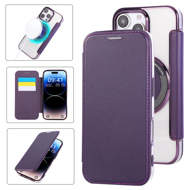 Funda para teléfono de piel vegana con revestimiento magnético ultrafino, For iPhone 18 Pro / 17 Pro, For iPhone 18 Pro Max / 17 Pro Max, For iPhone 17, For iPhone Air, For iPhone 16e, For iPhone 16 Pro Max