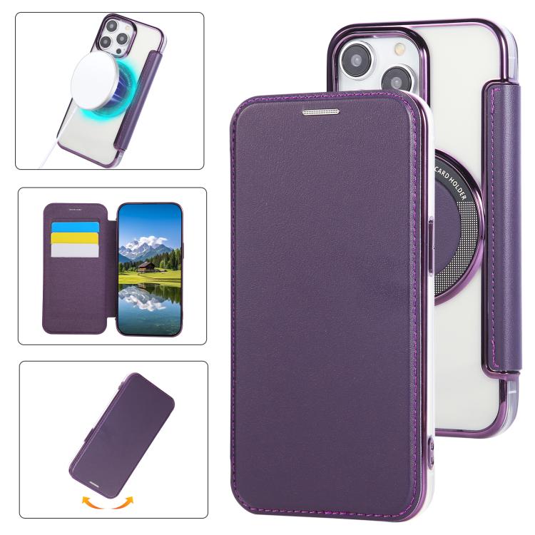 Funda para teléfono de piel vegana con revestimiento magnético ultrafino, For iPhone 12 / 12 Pro, For iPhone 12 Pro Max