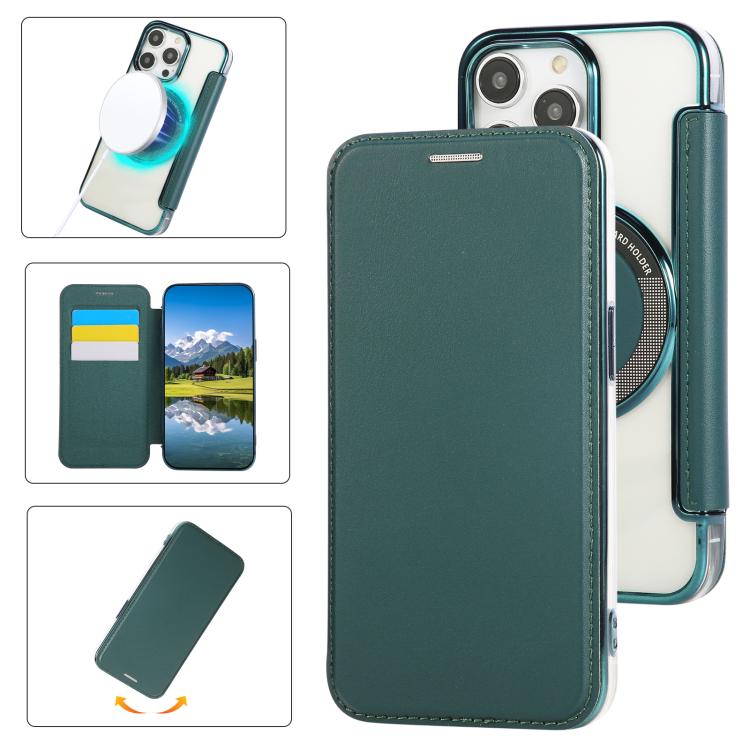 Funda para teléfono de piel vegana con revestimiento magnético ultrafino, For iPhone 12 / 12 Pro, For iPhone 12 Pro Max