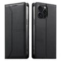 Funda para teléfono de cuero vegano magnética RFID con costuras, For iPhone 15 Pro Max, For iPhone 15 Pro, For iPhone 15 Plus, For iPhone 15, For iPhone 14 Plus, For iPhone 14 / 13, For iPhone 14 Pro, For iPhone 14 Pro Max                              ...