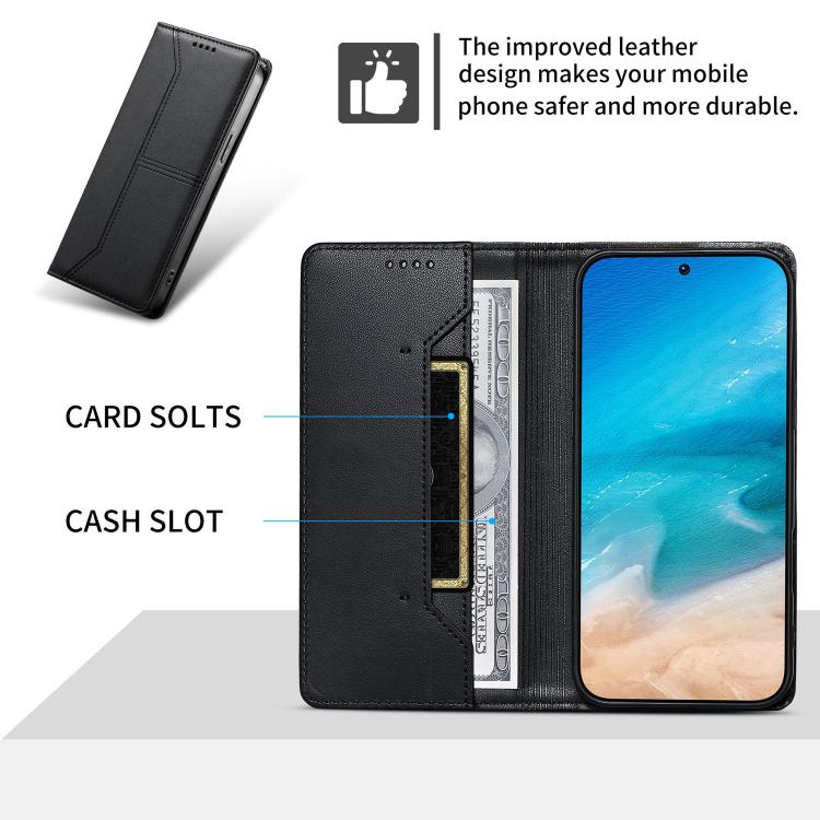 Funda para teléfono de cuero vegano magnética RFID con costuras, For iPhone X / XS, For iPhone XR, For iPhone XS Max, For iPhone 8 Plus / 7 Plus