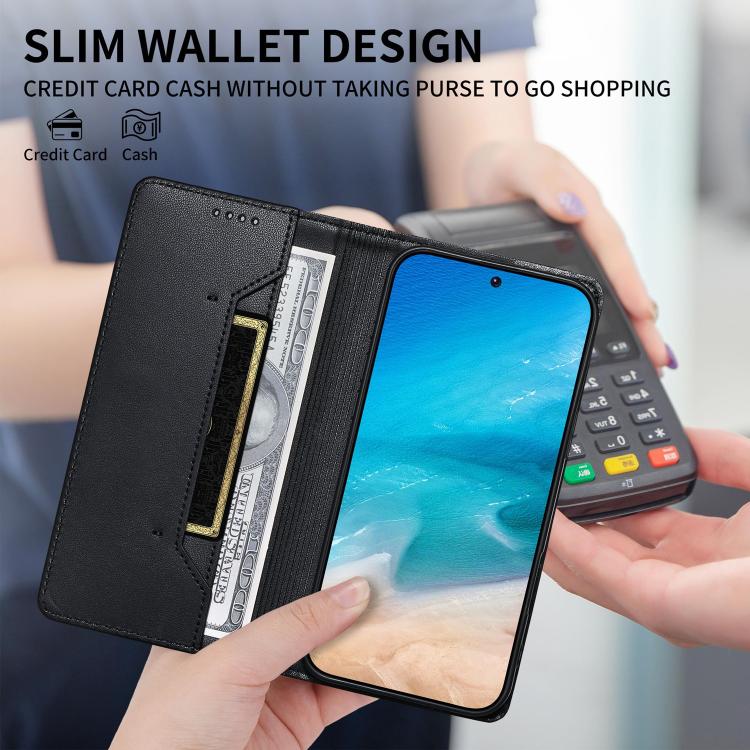 Funda para teléfono de cuero vegano magnética RFID con costuras, For iPhone X / XS, For iPhone XR, For iPhone XS Max, For iPhone 8 Plus / 7 Plus