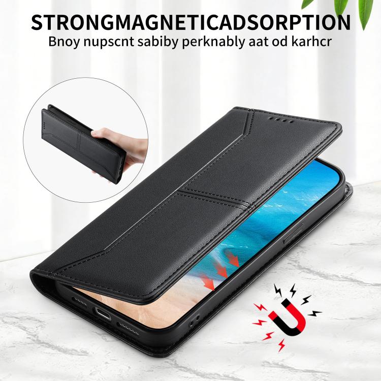 Funda para teléfono de cuero vegano magnética RFID con costuras, For iPhone X / XS, For iPhone XR, For iPhone XS Max, For iPhone 8 Plus / 7 Plus