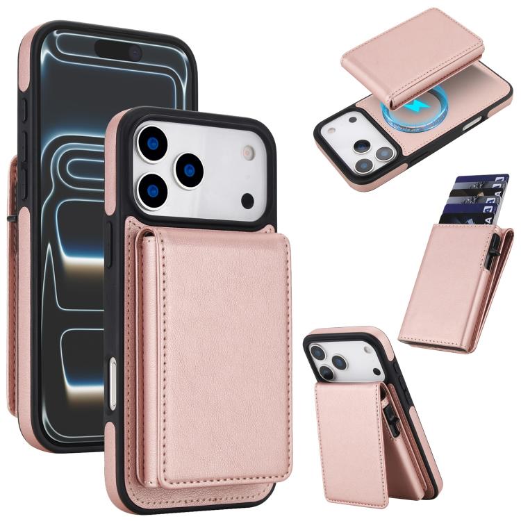 Funda magnética RFID para teléfono con tarjetero desmontable de piel sintética retro y sistema de apertura con resorte., For iPhone 18 Pro / 17 Pro, For iPhone 18 Pro Max / 17 Pro Max, For iPhone 17e / 16e, For iPhone 15 Plus, For iPhone 15            ...
