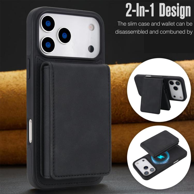 Funda magnética RFID para teléfono con tarjetero desmontable de piel sintética retro y sistema de apertura con resorte., For iPhone 18 Pro / 17 Pro, For iPhone 18 Pro Max / 17 Pro Max, For iPhone 17e / 16e, For iPhone 15 Plus, For iPhone 15            ...