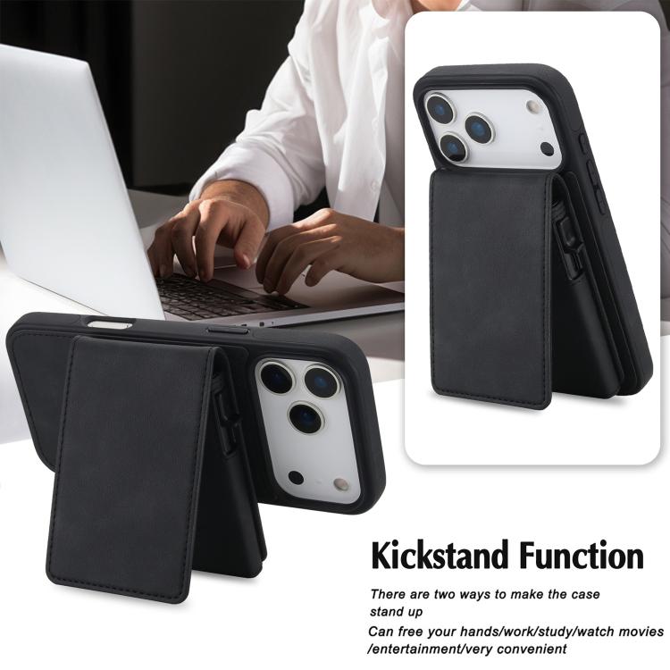 Funda magnética RFID para teléfono con tarjetero desmontable de piel sintética retro y sistema de apertura con resorte., For iPhone 18 Pro / 17 Pro, For iPhone 18 Pro Max / 17 Pro Max, For iPhone 17e / 16e, For iPhone 15 Plus, For iPhone 15            ...