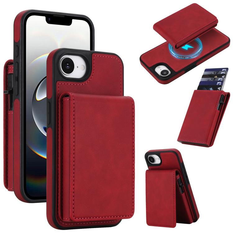 Funda magnética RFID para teléfono con tarjetero desmontable de piel sintética retro y sistema de apertura con resorte., For iPhone 18 Pro / 17 Pro, For iPhone 18 Pro Max / 17 Pro Max, For iPhone 17e / 16e, For iPhone 15 Plus, For iPhone 15            ...