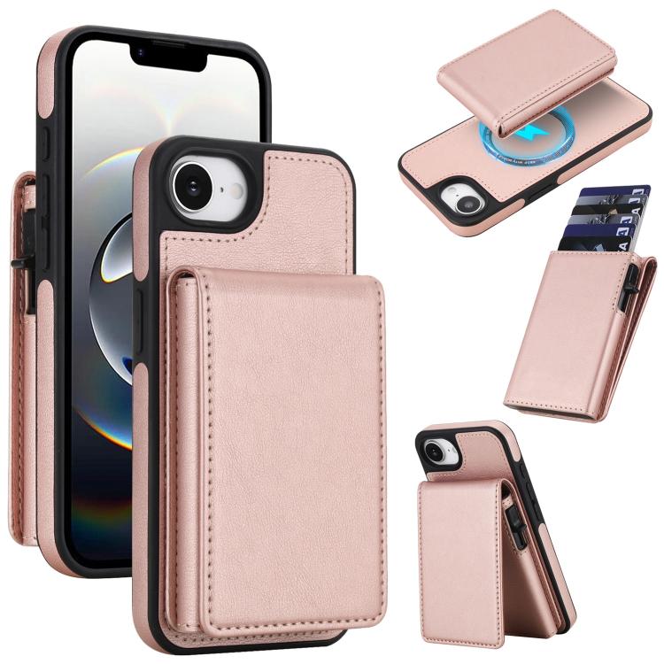 Funda magnética RFID para teléfono con tarjetero desmontable de piel sintética retro y sistema de apertura con resorte., For iPhone 18 Pro / 17 Pro, For iPhone 18 Pro Max / 17 Pro Max, For iPhone 17e / 16e, For iPhone 15 Plus, For iPhone 15            ...