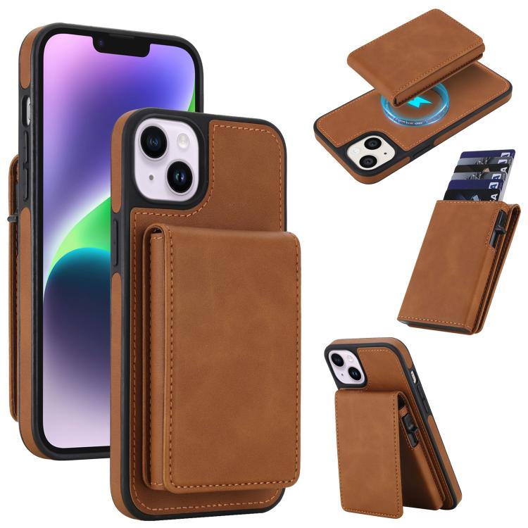 Funda magnética RFID para teléfono con tarjetero desmontable de piel sintética retro y sistema de apertura con resorte., For iPhone 18 Pro / 17 Pro, For iPhone 18 Pro Max / 17 Pro Max, For iPhone 17e / 16e, For iPhone 15 Plus, For iPhone 15            ...