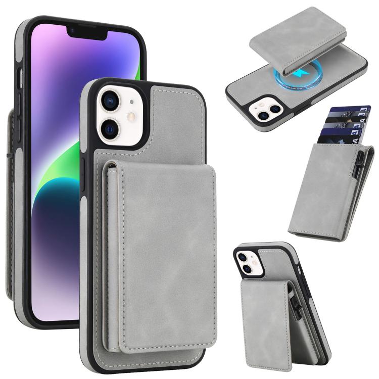 Funda magnética RFID para teléfono con tarjetero desmontable de piel sintética retro y sistema de apertura con resorte., For iPhone 18 Pro / 17 Pro, For iPhone 18 Pro Max / 17 Pro Max, For iPhone 17e / 16e, For iPhone 15 Plus, For iPhone 15            ...