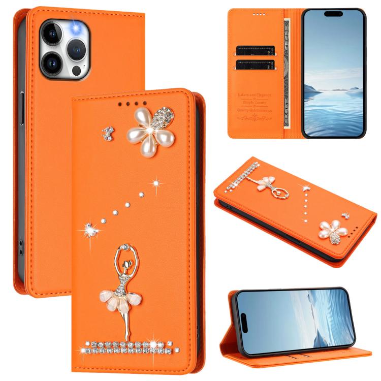 Funda para teléfono de piel vegana con protección RFID y diamantes de imitación de la bailarina de ballet, For iPhone 13 Pro, For iPhone 12 / 12 Pro, For iPhone 12 Pro Max, For iPhone 11 Pro Max, For iPhone 11, For iPhone 11 Pro