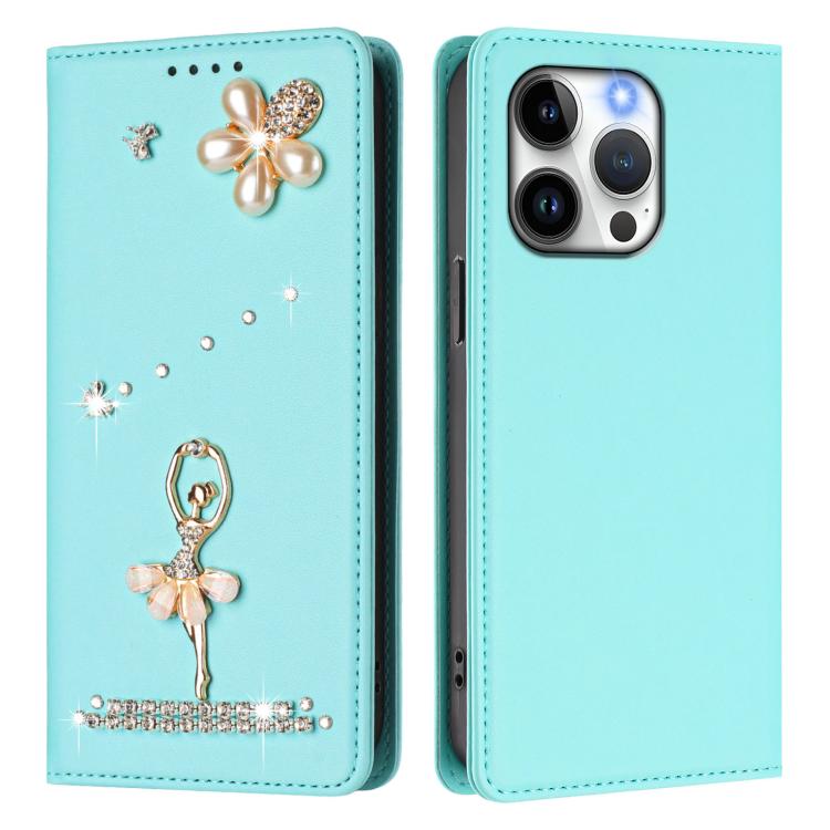 Funda para teléfono de piel vegana con protección RFID y diamantes de imitación de la bailarina de ballet, For iPhone 13 Pro, For iPhone 12 / 12 Pro, For iPhone 12 Pro Max, For iPhone 11 Pro Max, For iPhone 11, For iPhone 11 Pro