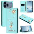 Funda para teléfono de piel vegana con protección RFID y diamantes de imitación de la bailarina de ballet, For iPhone 18 Pro / 17 Pro, For iPhone 18 Pro Max / 17 Pro Max, For iPhone 17e / 16e, For iPhone 17, For iPhone Air, For iPhone 16 Pro Max