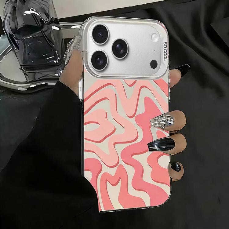 Funda para teléfono 2 en 1 de PC IMD con estampado de rayas onduladas y acabado mate, For iPhone 18 Pro / 17 Pro, For iPhone 18 Pro Max / 17 Pro Max, For iPhone 17e / 16e, For iPhone 17, For iPhone Air, For iPhone 16 Pro Max, For iPhone 16 Pro         ...