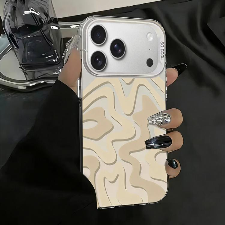 Funda para teléfono 2 en 1 de PC IMD con estampado de rayas onduladas y acabado mate, For iPhone 18 Pro / 17 Pro, For iPhone 18 Pro Max / 17 Pro Max, For iPhone 17e / 16e, For iPhone 17, For iPhone Air, For iPhone 16 Pro Max, For iPhone 16 Pro         ...