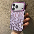 Funda para teléfono 2 en 1 de PC IMD con estampado de rayas onduladas y acabado mate, For iPhone 18 Pro / 17 Pro, For iPhone 18 Pro Max / 17 Pro Max, For iPhone 17e / 16e, For iPhone 17, For iPhone Air, For iPhone 16 Pro Max, For iPhone 16 Pro         ...